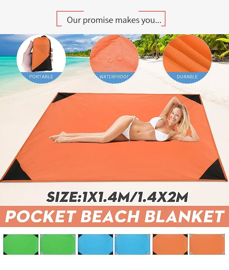 Hot Sale Beach Blanket Nylon Lightweight Beach Picnic Blanket Sandproof Beach Blanket
