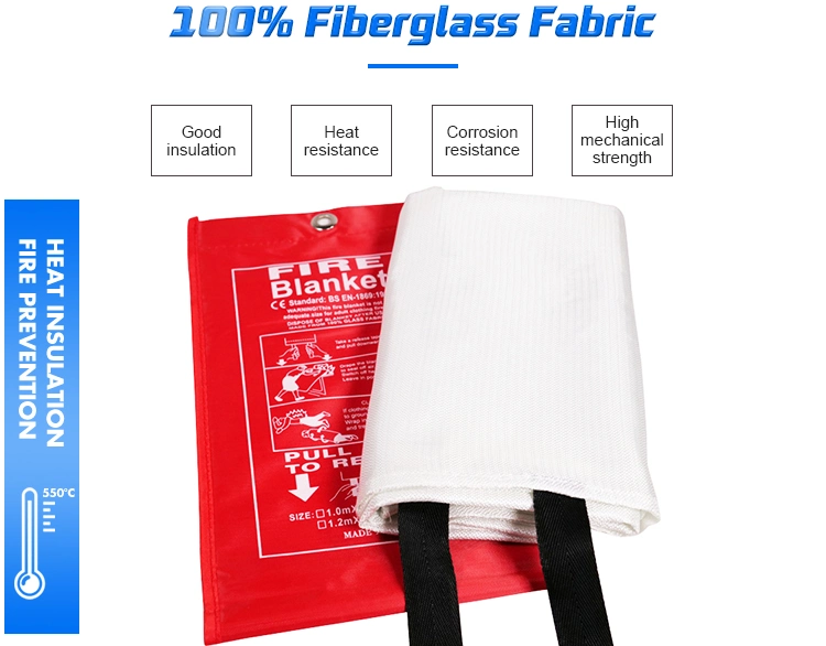 Outdoor Safety Emergency Extinguishing Fiberglass 1X1m/1.2X1.2m/1.2X1.8m/1.5X1.5m/1.8X1.8m Fire Blanket Picnic